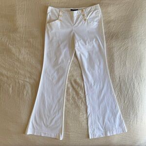 Theory White Sailor Low Waist Flared Pants Size 10